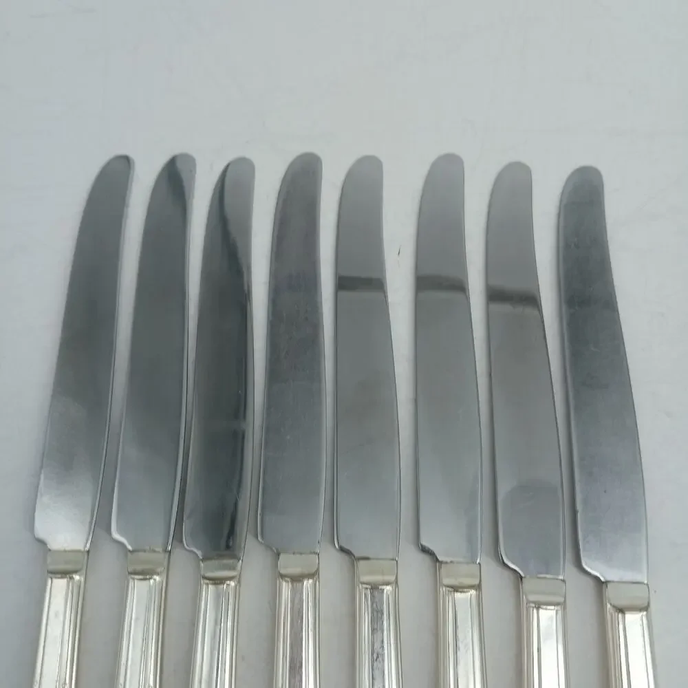 8X BK Harmony House by Wallace Serenade Silverplate Flatware BUTTER Knives Vtg